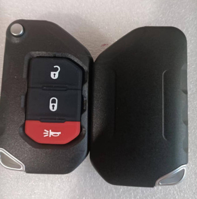 433Mhz 2 + 1 botão FCC OHT1130261 4A Chip Keyless Flip Key Para Jeep Wrangler